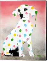 Framed Damien's Dotty Spotty Dawg - Pink