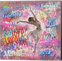 Framed Graffiti Ballerina 2