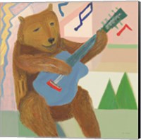 Framed Happy Bear Musician