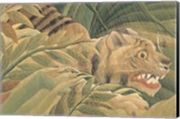 Framed Detail from Tiger in a Tropical Storm (Surprised!), 1891