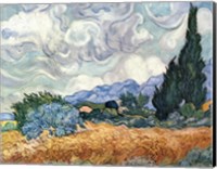 Framed Wheat Field with Cypresses, c.1889