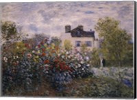 Framed Artist's Garden in Argenteuil (A Corner of the Garden with Dahlias), c.1873