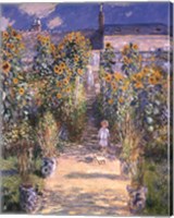 Framed Artist's Garden at Vetheuil with Boy, c.1880