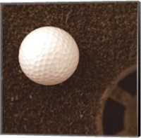 Framed Sepia Golf Ball Study I