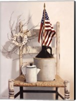 Framed Chair With Jug and Flag