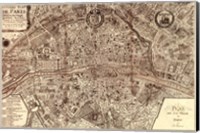 Framed Plan de la Ville de Paris, 1715