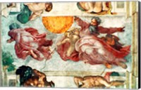 Framed Sistine Chapel Ceiling: Creation of the Sun and Moon, 1508-12