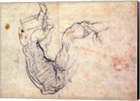 Framed Preparatory Study for the Arm of Christ in the Last Judgement, 1535-41