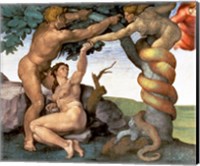 Framed Sistine Chapel Ceiling (1508-12): The Fall of Man, 1510 (detail)