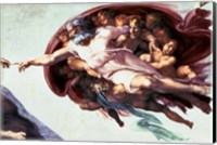 Framed Sistine Chapel Ceiling: Creation of Adam, 1510 (detail)