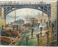 Framed Stream of Robec at Rouen, 1872 workers