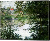 Framed Ile de La Grande Jatte Through the Trees, 1878