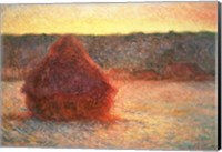 Framed Haystacks at Sunset, Frosty Weather, 1891