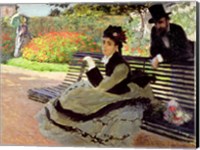 Framed Madame Monet on a Garden Bench