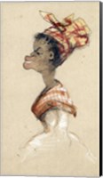 Framed Black Woman Wearing a Headscarf, 1857