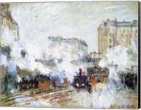 Framed Exterior of the Gare Saint-Lazare, Arrival of a Train
