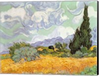 Framed Wheatfield with Cypresses, 1889
