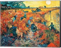 Framed Red Vineyards at Arles, 1888