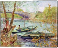 Framed Fishing in the Spring. Pont de Clichy, 1887