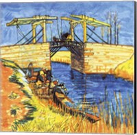 Framed Le Pont de Langlois a Arles, 1888