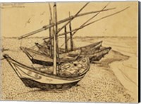 Framed Fishing Boats on the Beach at Saintes-Maries-de-la-Mer, 1888