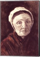 Framed Head of an old woman in a Scheveninger Cap