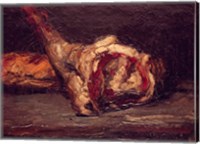 Framed Still Life of a Leg of Mutton and Bread, 1865