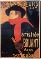 Framed Ambassadeurs: Aristide Bruant, 1892