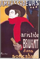 Framed Poster advertising Aristide Bruant