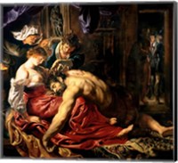 Framed Samson and Delilah, c.1609