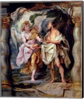 Framed Prophet Elijah and the Angel in the Wilderness