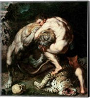 Framed Hercules Fighting the Nemean Lion