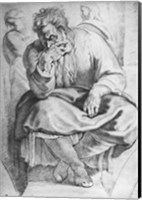 Framed Prophet Jeremiah, after Michangelo Buonarroti