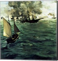 Framed Battle of Kearsage and Alabama, 1864