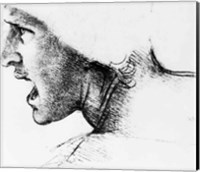 Framed Study for the head of a soldier in 'The Battle of Anghiari'