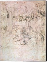 Framed Composition sketch for The Adoration of the Magi, 1481