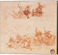 Framed Study of Horsemen in Combat and Foot Soldiers, 1503