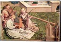 Framed Fountain of Grace, detail of three angel musicians