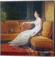 Framed Empress Josephine - yellow couch