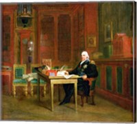 Framed Louis XVIII in his Study at the Tuileries