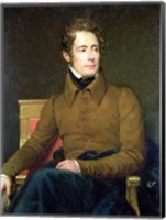 Framed Portrait of Alphonse de Lamartine