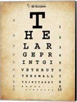 Framed Tom Waits Eye Chart