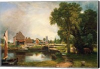 Framed Dedham Lock and Mill, 1820