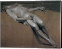 Framed Study of a recumbent male nude