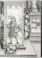 Framed Triumphal Arch of Emperor Maximilian I of Germany: Detail of column drawing