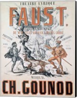 Framed Poster advertising 'Faust', Opera