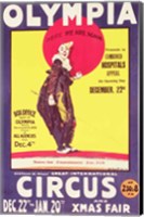 Framed Bertram Mills circus poster, 1922