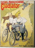 Framed Poster advertising Gladiator bicycles and motorcycles