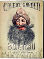 Framed Poster for a Christmas pantomime of 'Blue Beard'
