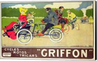 Framed Poster advertising 'Griffon Cycles, Motos & Tricars'